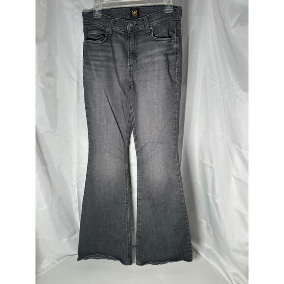 Lee Women’s Grey Denim Flare leg jeans size 8 - Picture 1 of 4